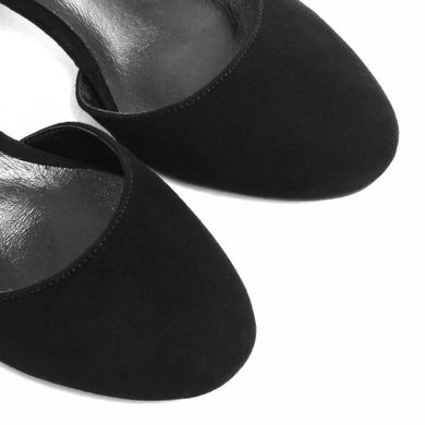 Туфлі демісезонні чорні Erisses з натуральної замші. Виробник Китай. Висота каблука 55 мм., чорний замш, 33, 215